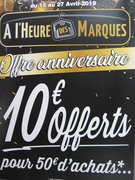 10€ offert pour 50€ d'achat 10€ offert pour 50€ d'achat